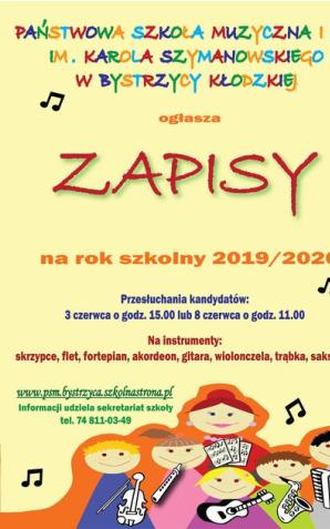 Bystrzyca Kłodzka: ruszyły zapisy do Państwowej Szkoły Muzycznej 