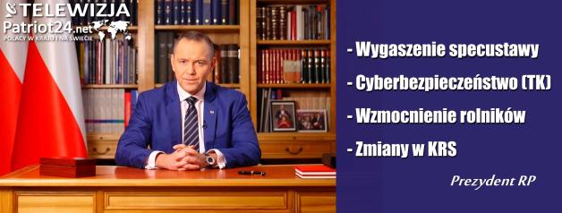 [VIDEO] Specustawa ukraińska wygaszona, cyberbezpieczeństwo pod kontrolą TK.  Dwa weta Prezydenta